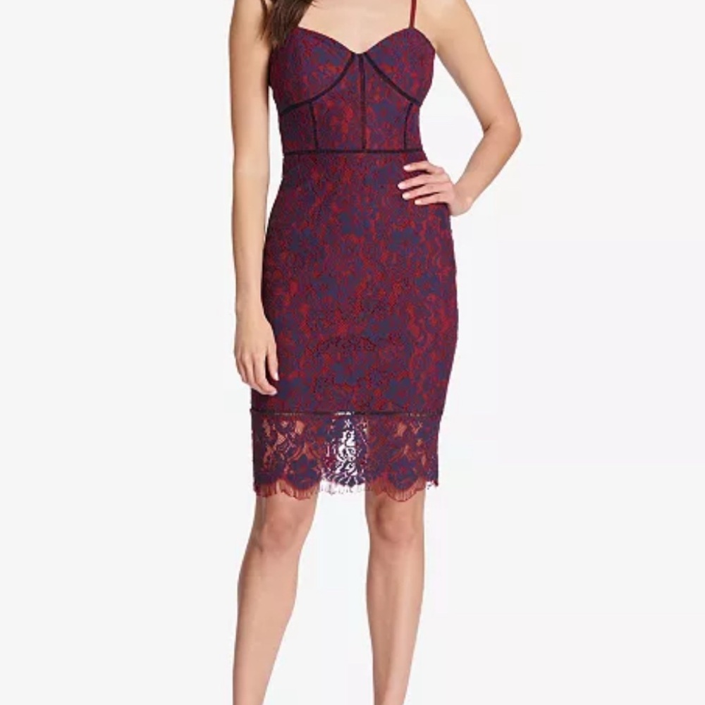 GUESS Lace Corset Bodycon Dress (6)